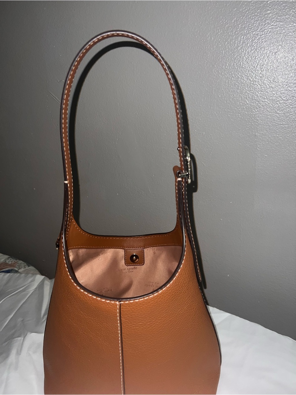 kate spade Cognac Pebbled Leather Shoulder Bag - Picture 2 of 5